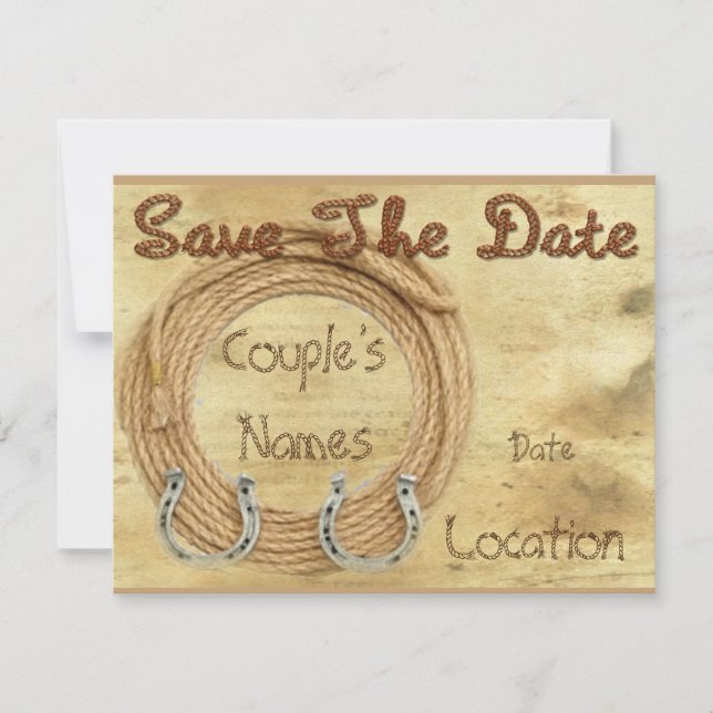 Save the Date Western Wedding invitation (Front)