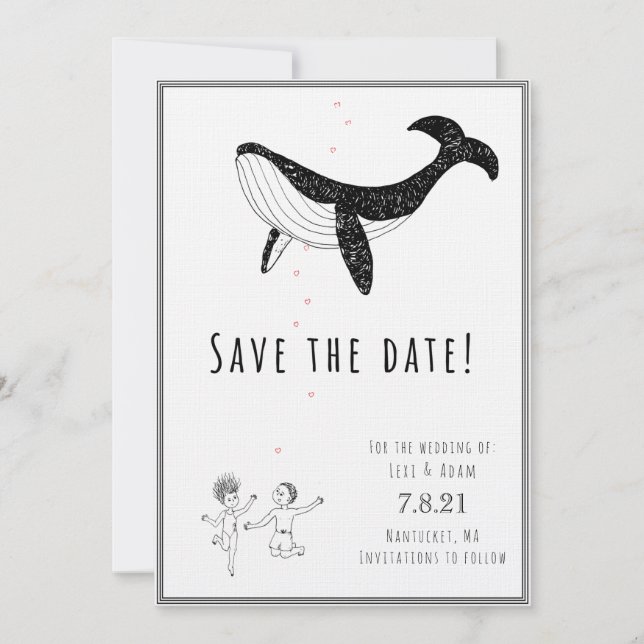 Save the Date -  Whales in Love (Front)