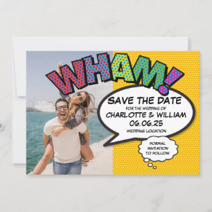 Save The Date WHAM Photo Enregistrez la date Fun Retro Bande des