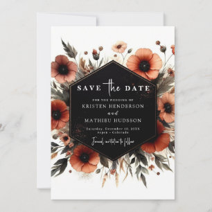 Save The Date Whimsical Boho Terracotta Mariage