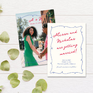 Save The Date Whimsical Bright Fun Photo Monogram Mariage
