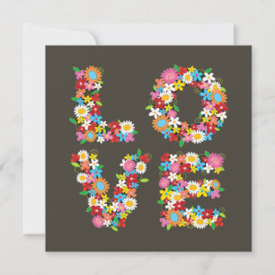 Save The Date Whimsical coloré AMOUR Fleurs de printemps chic fl