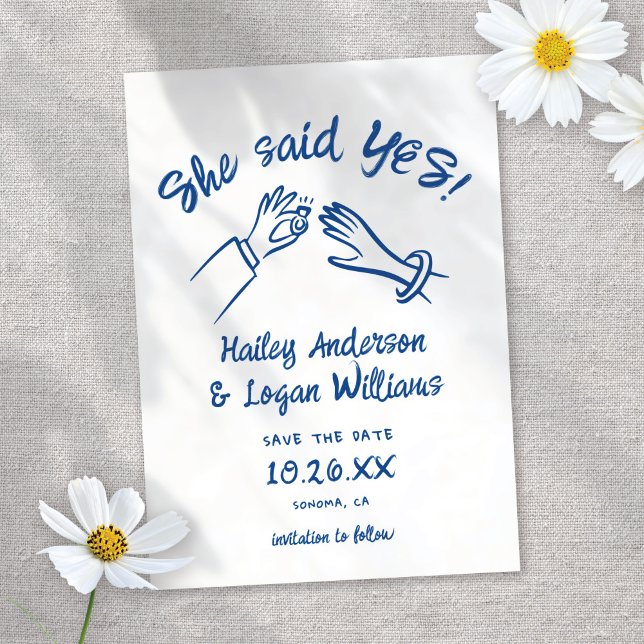 Save The Date Whimsical Illustré mignon moderne Mariage amusant (Créateur téléchargé)