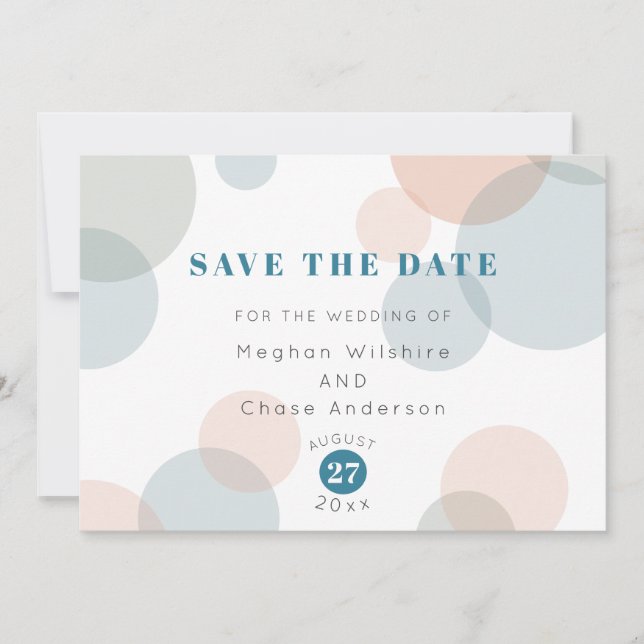 Save the Date Whimsical Pastel Confetti Dots (Front)