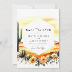 Save The Date Whimsical Romantic Cactus Mariage