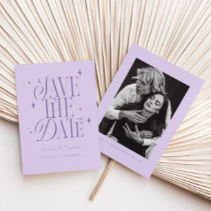 Save The Date Whimsical Stars Lavender Enregistrer La Date