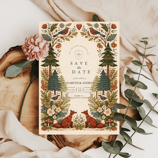 Save The Date Whimsical Woodland Forest Wedding (Créateur téléchargé)