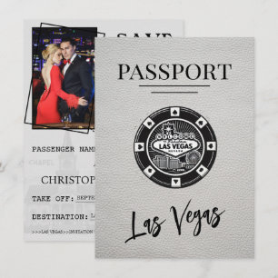 Save The Date White Las Vegas Passport Enregistrer La Date