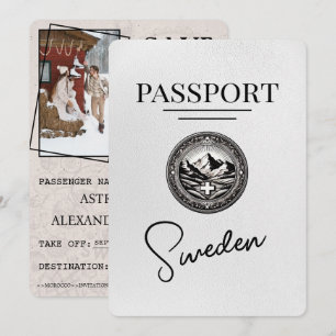 Save The Date White Suède Passeport Enregistrer la date