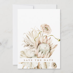Save The Date Wild Boho Protea Pampas Grass Mariage Faded Photo