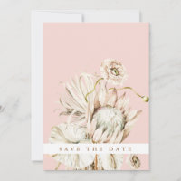 Wild Boho Protea Pampas Grass Mariage Photo Blush