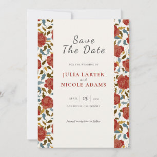 Save The Date Wild Rose Floral Petals Garden Affair Mariage