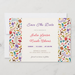 Save The Date Wild Rose Woods Exotic Flower Garden Mariage