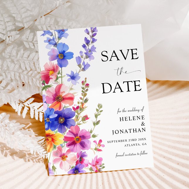 Save The Date Wildflower Elegant Boho Rustic Garden Wedding (Wildflower Elegant Boho Rustic Garden Wedding Save The Date)