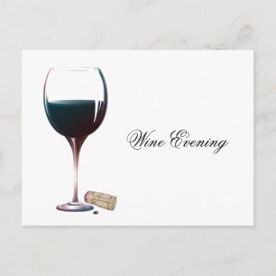 Save the Date Wine Evening Announcement Postcard
