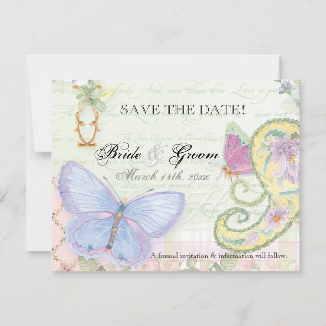 Save the Date - Wings of Love Wedding Collection (Front)