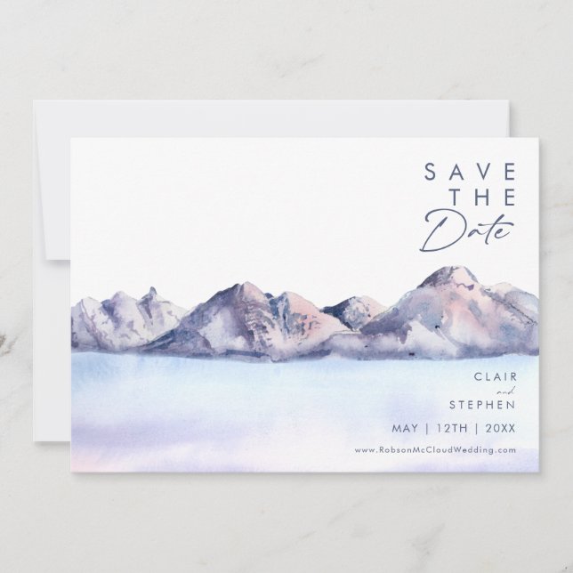 Save The Date Winter Mountain Horizontal Enregistrer La Date (Devant)