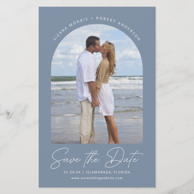 Save the Date Winter Wedding Modern Arch (Front)