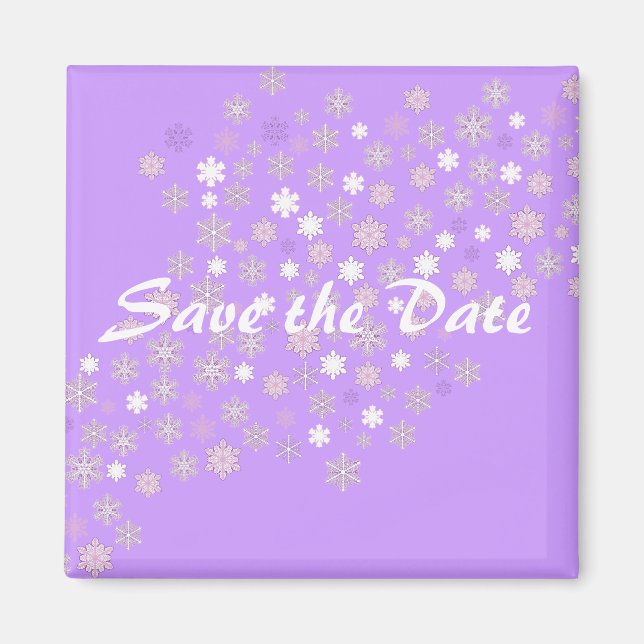 Save the Date/Winter Wedding Snowflakes Magnet (Front)