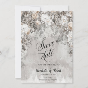 Save The Date Winter Wonderland Flowers Forest Enregistrer La Da