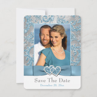 Save The Date Winter Wonderland, Hearts PHOTO Enregistrer La Car