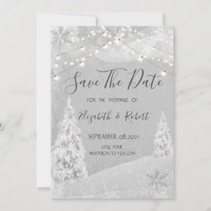 Save The Date Winter Wonderland, Pine Tree Grey Enregistrer La D