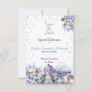 Save The Date Winter Wonderland Quinceañera Enregistrer la date