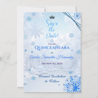 Save The Date Winter Wonderland Quinceañera Enregistrer la date
