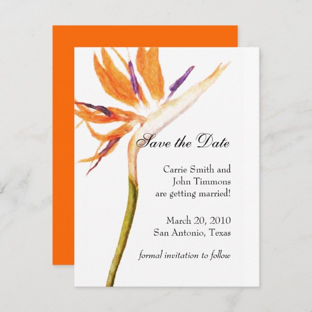 Save the Date with Bird of Paradise (Front/Back)
