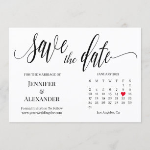 Save the date with calendar card