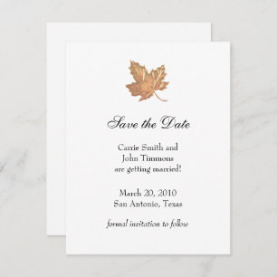 Save the Date with Gold Leaf Invitation