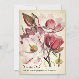 Save the date with magnolias