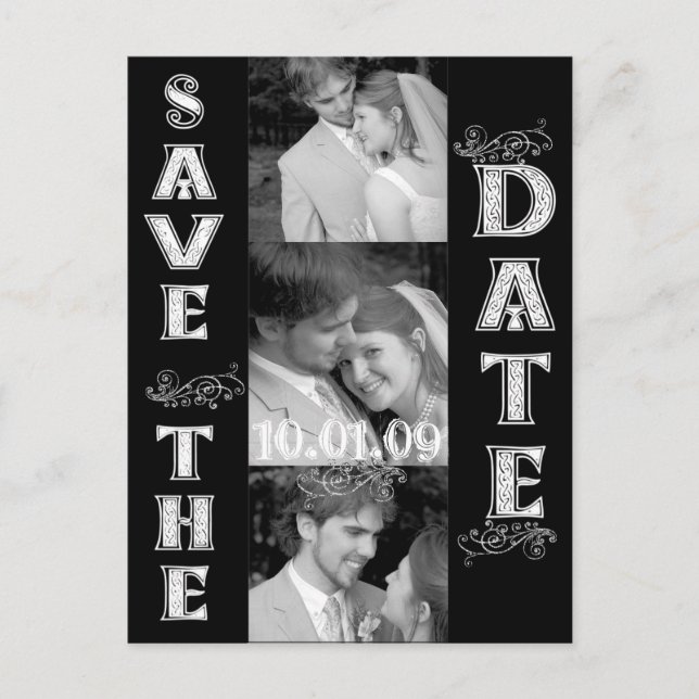 Save The Date with Your Photos Announcement Postcard (Front)