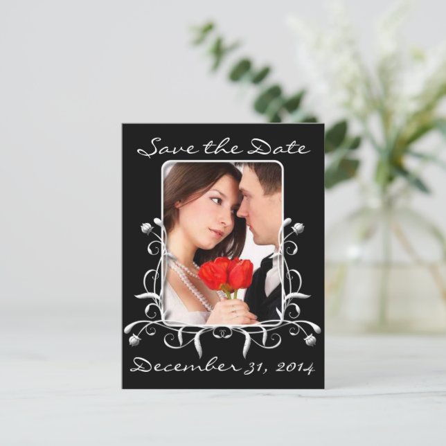 Save The Date with Your Photos Announcement Postcard (Standing Front)