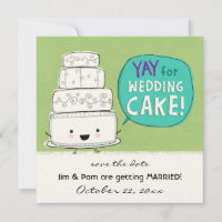 YAY pour le gâteau de mariage ! Annonce de mariage