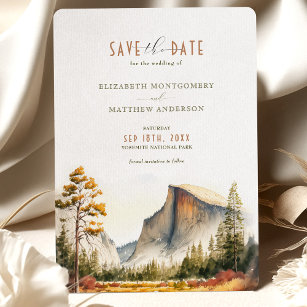 Save The Date Yosemite National Park Destination Invitation
