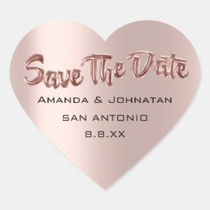 Save The DateName Balloons Rose Wedding Heart Sticker
