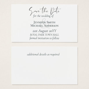 Save the Dates BARGAIN Classic White Wedding