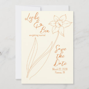 Save the Dates Daffodil Wedding Date