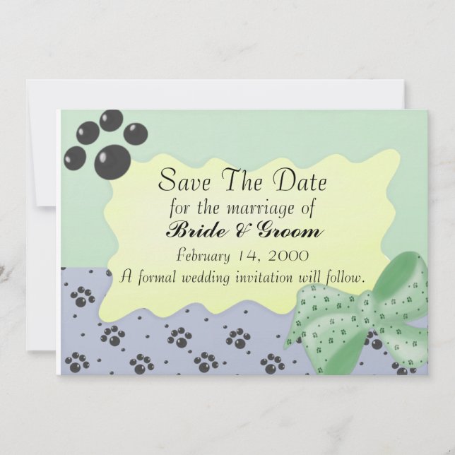 Save the Day Dog Paw Invitation (Front)