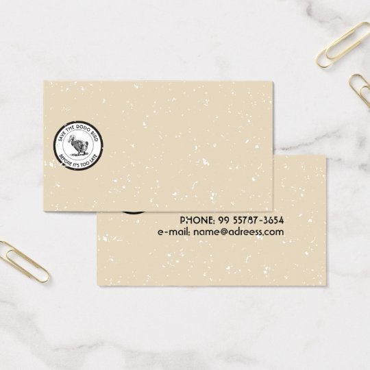 SAVE THE DODO BIRD BUSINESS CARD