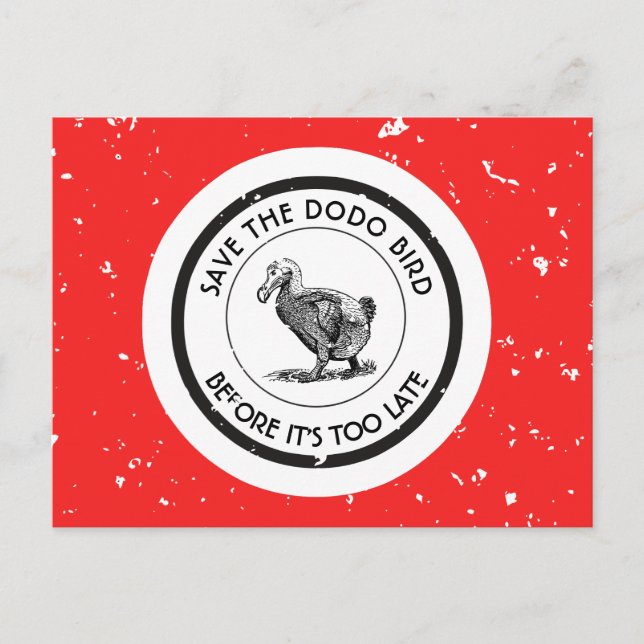 SAVE THE DODO BIRD POSTCARD (Front)