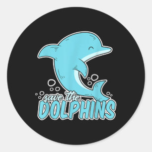Save The Dolphins - Sea Animal Environmental Prote Classic Round Sticker