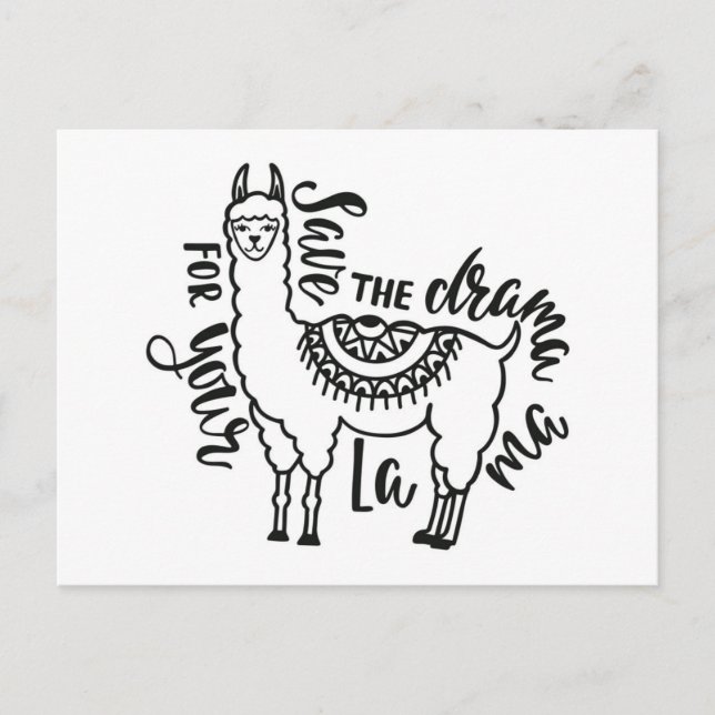 Save The Drama For Your Llama Postcard (Front)