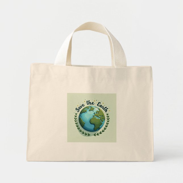 Save the Earth Earth-Design Tote Bag (Front)