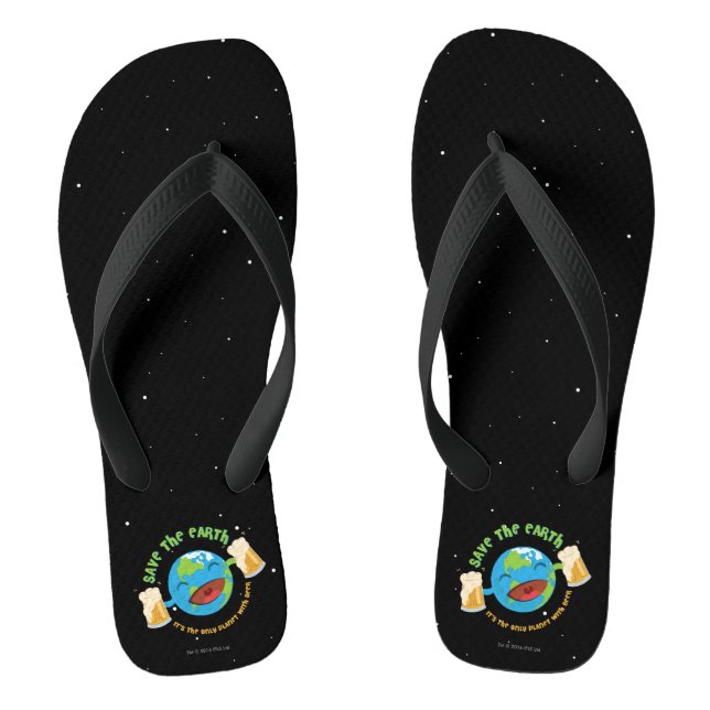 Save The Earth Flip Flops (Footbed)