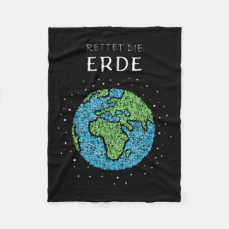 Save The Earth Globe Environmental Protection Clim Fleece Blanket