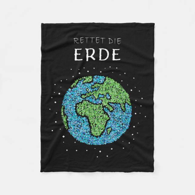 Save The Earth Globe Environmental Protection Clim Fleece Blanket (Front)