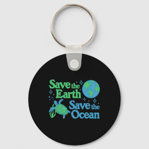 Save The Earth Ocean Sea Turtle Earth Day Awarenes Keychain