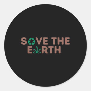 Save The Earth Planet Recycle Earth Environmental Classic Round Sticker